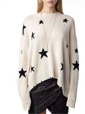 Zadig and Voltaire Star Cream Sweater Size XS